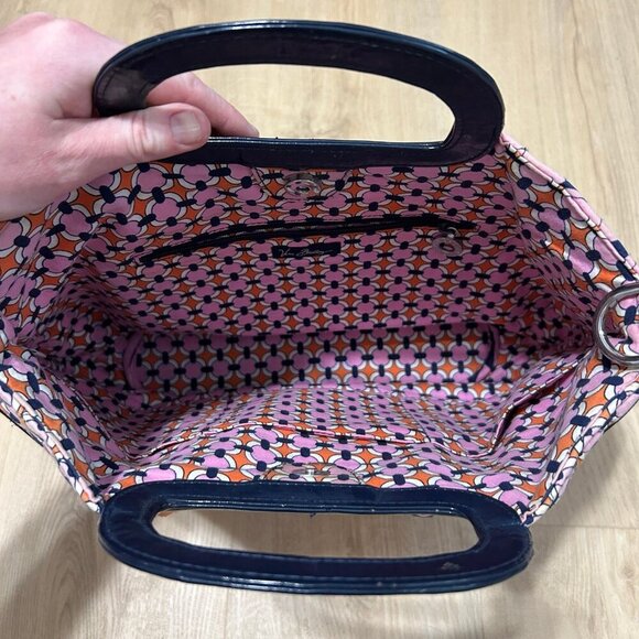 Vera Bradley Charleston Tote Loves Me Pink Orange Floral Bag Purse - Picture 4 of 7